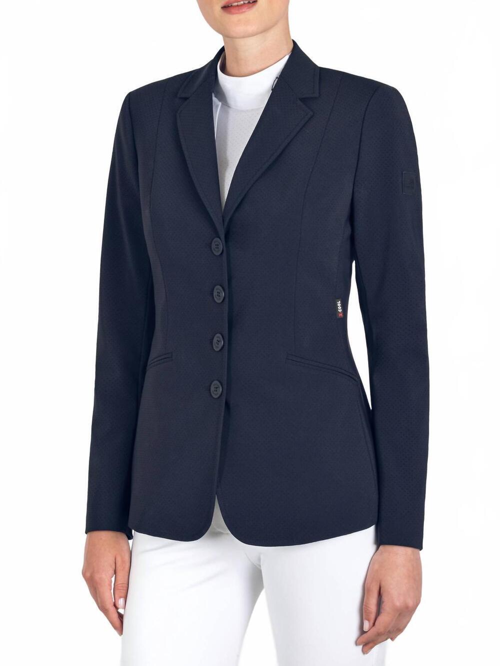NEW EQUILINE caback micro perforated show jacket in blue